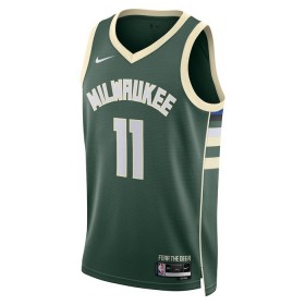 Camiseta Hombre NBA Milwaukee Bucks Brook Lopez 11 2022-23 Nike Icon Edition Verde Swingman